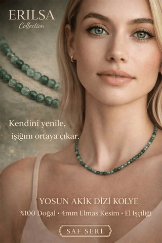 Sertifikalı Yosun Akik Dizi Kolye 4mm Elmas Kesim Minimal Seri Do Çok renkli