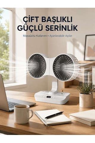 Çift Yöne Hava Üfleyen Masa Ve Duvar Tipi Vantilatör