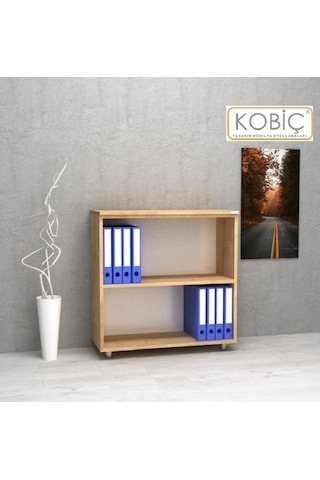 Kobiç Ofis Dosya Dolabı Raflı Suntalam Dolap 70x35x80 Cm Meşe Meşe