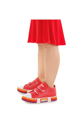 Kiko Kids Kach Cırtlı Kız Bebek Günlük Spor Ayakkabı Kırmızı
