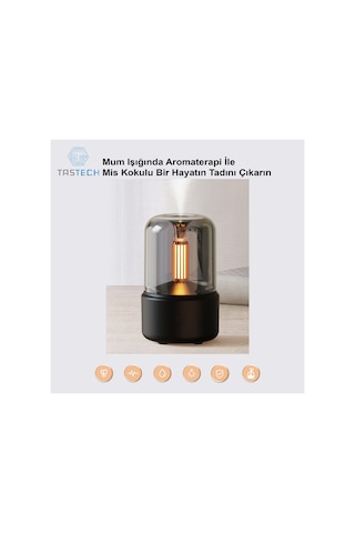 Ultrasonik Uçucu Yağ Difüzörü Oda Hava Nemlendirici Aroma Ambians Led Işıklı 120ml