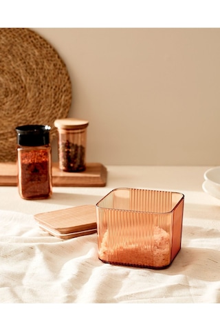 Madame Coco Renard Ahşap Kapaklı Saklama Kabı 500 ML Amber