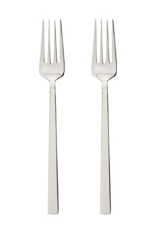 Mudo Home New Premıum Steel 2'li Tatlı Çatalı Gümüş