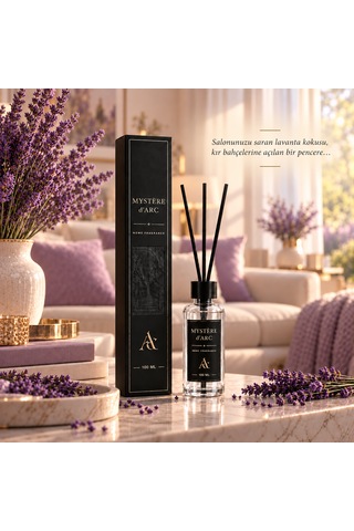 Premium Oda Kokusu Bambu Çubuklu Beyaz Şişe 100 Ml Lavanta