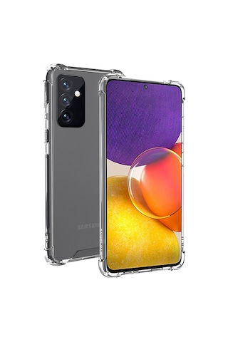 Samsung Galaxy Uyumlu A54 Kılıf Antishock Köşeli Şeffaf Sert Silikon