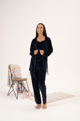 Estiva Kadın Kışlık 3 Parça Sabahlıklı Kadife Pijama Takımı 001