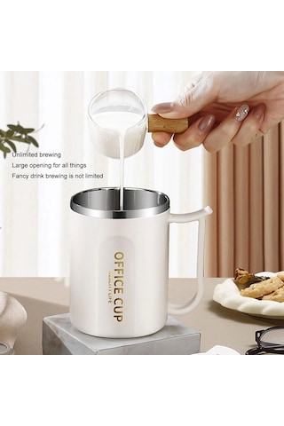 Paslanmaz Çelik Sızdırmaz Kaşıklı Kahve Termosu 500 Ml Beyaz-kahve Kapaklı İthal Ürün Çok Renkli