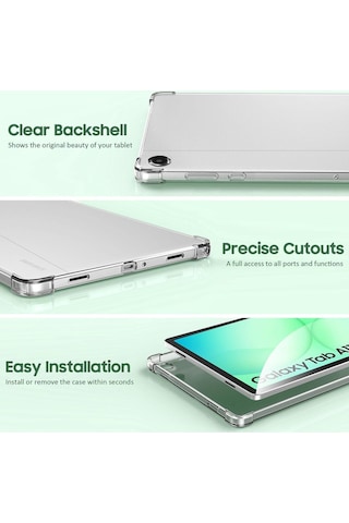 Samsung Uyumlu Galaxy Tab A9 Plus & A11 11" Şeffaf Tpu İnce Arka Koruyucu Kılıf Kapak
