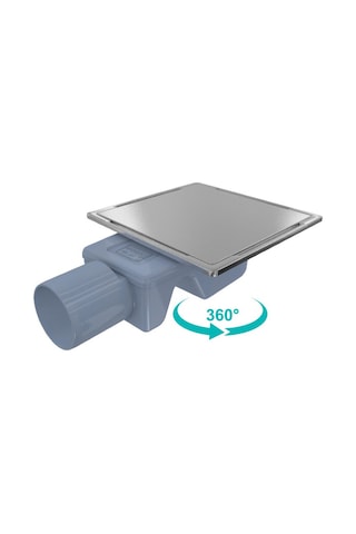 Valtemo Inox-s Trendy Yan Çıkışlı Yer Süzgeci 50 15x15 Gri