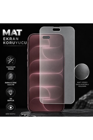 Apple İphone 18 Pro Max İle Uyumlu Mat Ekran Koruyucu A3717 6.9 İnç Yansıma Ve Parlama Azaltıcı