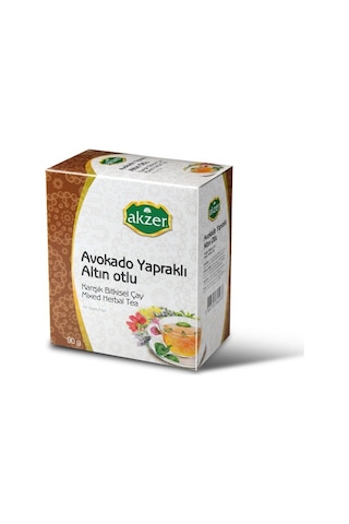 Akzer Avakado Yapraklı Altınotlu Bitki Süzen Poşet Çay 60 x 1.5 G