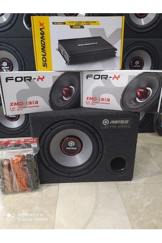 Forx Paket Set Reıs Bass 13cm İki Takım Midrange Soundmax Anfi