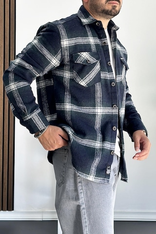 Erkek Normal Kalıp Oduncu Gömlek Yeşil Edw199 Yeşil