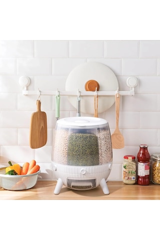 6 Bölmeli 360 Derece Dönebilen 6 Lt Bakliyat Organizeri 5256 Çok Renkli