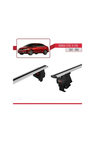 Honda Civic Ix Fb Sedan 2012-2015 Arası İle Uyumlu Ace-4 Ara Atkı Tavan Barı Gri