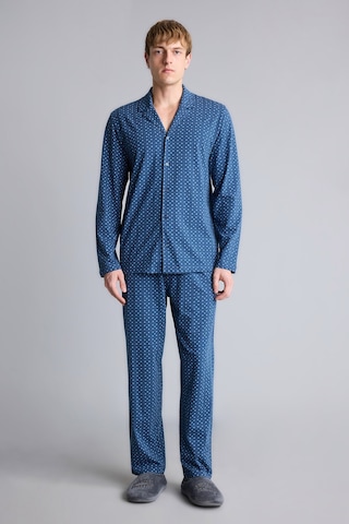 Defacto Regular Fit Mikro Desenli Uzun Kollu 2li Pijama Takımı I2466ax26aunv164 Lacivert-nv164