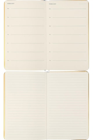 Victoria S Journals Monaco Vegan Deri Sert Kapak 13x21 Çizgili Defter Krem 123-0234