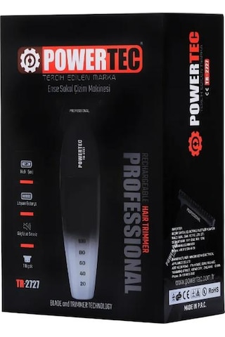 Powertec Tr-2727 Black Profesyonel Usb Şarjlı Sakal Ense Çizim Tıraş Makinesi