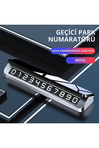 Coofbe Premıum Gizlenebilir Alüminyum Araç Park Telefon Numaratörü Geçici Park Numaratör Plakalık 1 Adet