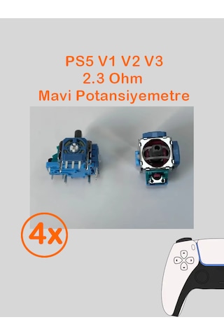 4 Adet Ps5 Analog Motoru Tüm Kollar İle Uyumlu Mavi Renk 2.3k Ohm