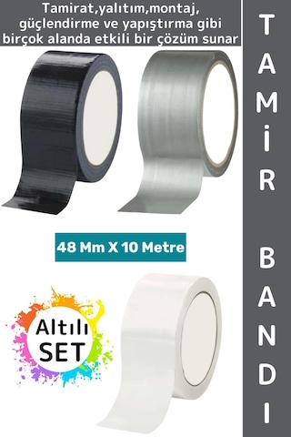 Tamirbandı Suya Neme Küfe Toza Dayanıklı Çok Amaçlı Montaj Onarım Bantı 48 Mm X 10 Metre Altılı Set