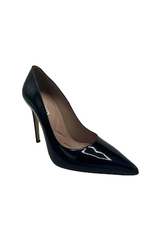 Kemal Tanca 871 9261 Kadın Topuklu Stiletto Siyah Rugan