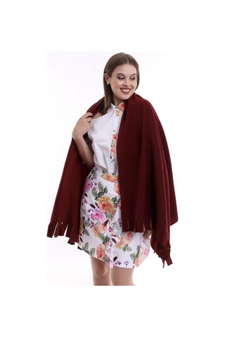 ALDAIYR 10 Adet Polar Kışlık Bordo Atkı Şal Puffy Chic Premium Soft