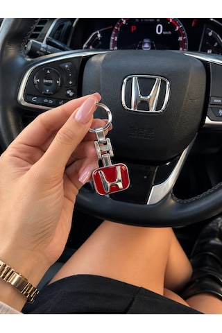 Honda İle Uyumlu Metal Kırmızı Anahtarlık Aksesuar Civic Jazz City
