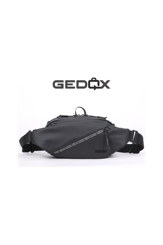 Gedox Siyah Su Geçirmez Rfıd Korumalı 3 Bölmeli Erkek Bel Ve Çapraz Göğüs Çantası Gdx2104