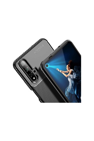 Apsuwa Huawei Nova 5t Kılıf Negro Karbon Fiber Silikon