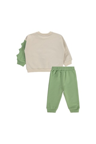 Civil Baby Dinozor Baskılı 6-18 Ay Takım - Bej Taş Rengi