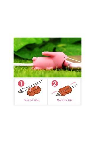 Neevoyu Kedi, Aslan, Köpek Vb. Hayvan Figürlü Usb Kablosu Koruması - Pvc Malzemeyle Kabloları Kırılmadan Koruyan Uygun Aksesuar