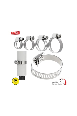 Ayarlı Metal Hortum Kelepçesi Vidalı 19*26 Mm (50 Adet) (532629812)