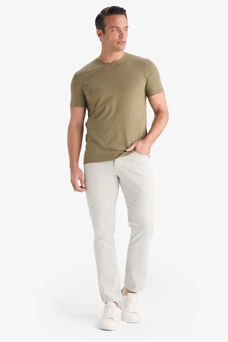 Defacto Slim Fit Dar Kesim Bisiklet Yaka Esnek Kumaş Kısa Kollu Tişört E2635ax25smkh436 Haki