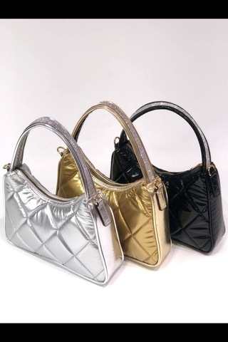 Sentt Deri Rugan Taşlı El Çantası