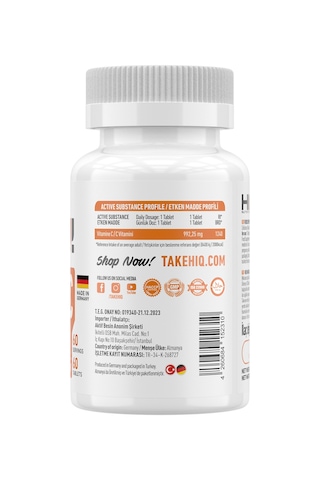 Hıq Vitamin C 60 Tablet