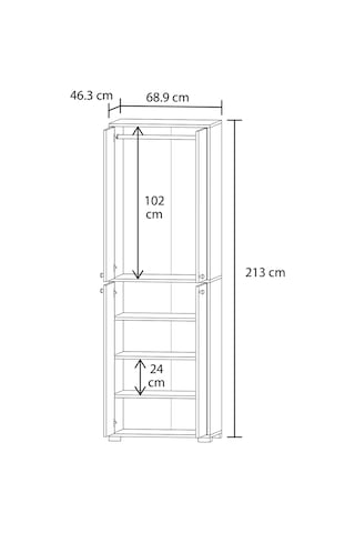 Bükreş No.3 3 Raflı Askılı Gardırop