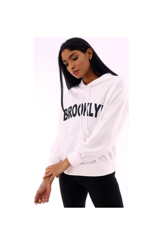 Gugus Unisex Basic Kapüşonlu Sweatshirt Beyaaz