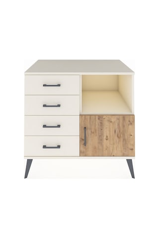 Kronos Şifonyer Tek Raflı 4 Çekmeceli Tek Kapaklı 88x59x80 Aytaşı-çam/aytaşı Çam/aytaşı