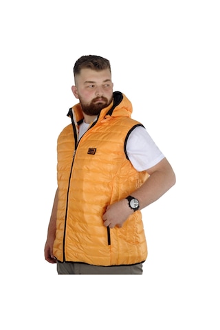 Mode Xl Büyük Beden Yelek Kapitone Kapşonlu 22600 Sarı 001