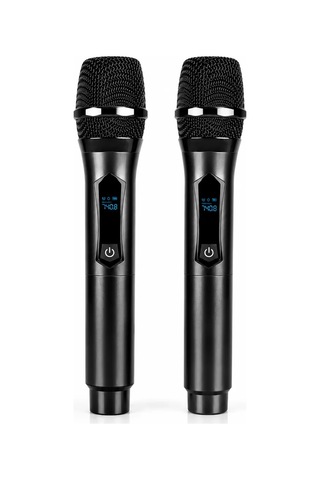 Çift Kablosuz Mikrofon Seti Uhf Bağlantılı Dijital Ekranlı Alıcı Ünitesi Düşük Gecikmeli Mh-hs0450-4171