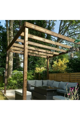 Ahşap Smart Pergole Tente Çardak 250x250 Cm