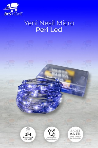 Dekoratif Sonbahar Yapraklı 230 Cm Yapay Sarmaşık Ve 300 Cm Peri Led Pembe Renk - Mavi Mavi