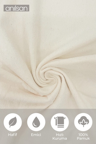 4'lü Bej Saçaklı Düğün Havlusu 94gr %100 Pamuk 40x70 Cm El Ve Yüz Havlusu Bej