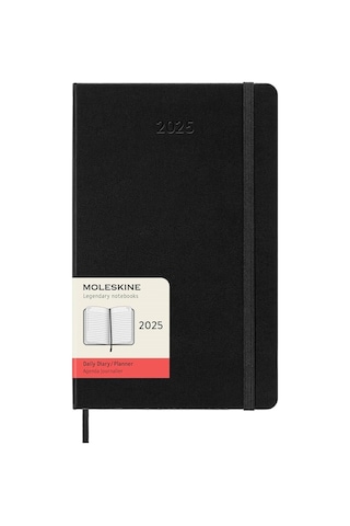 Moleskine 12 Ay Günlük Ajanda L Boy 13x21 Cm Sert Kapak Siyah Siyah