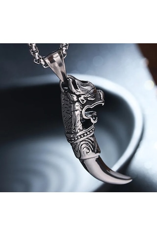 Voyageaccessory Cesaretin Simgesi Ejderha Diş Kolye