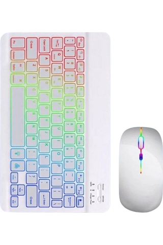 Mey Najmaddin Bluetooth Klavye Mouse Seti Aydınlatmalı Türkçe Q Ergonomik Tasarım Najmaddin