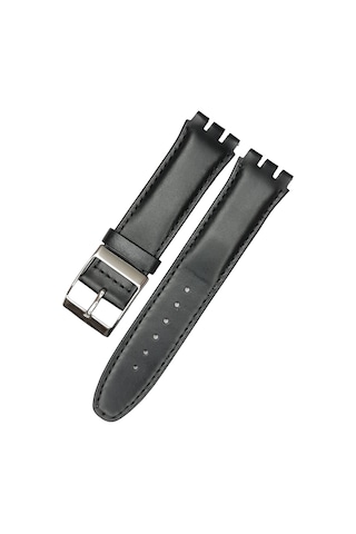 Swatch Ycs Modeli 19mm Desensiz Siyah Saat Deri Kordonu