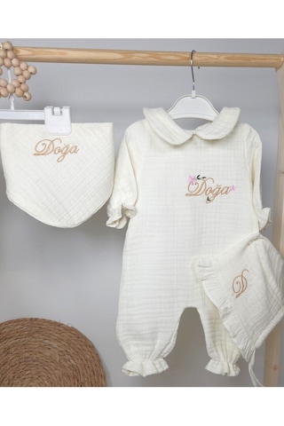 Gros Shop Yakalı Müslin Kumaş Hastane Çıkış Mevlüt Seti %100 Pamuk Organik Diğer