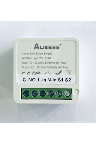 Akıllı Kuru Kontak Anahtar Wifi Smart Switch Aubess Tuya 16amper